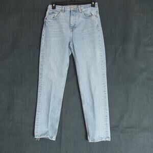 Zara Jeans Womens Size 4 Blue High Rise Denim Light Wash Modern Casual Tapered